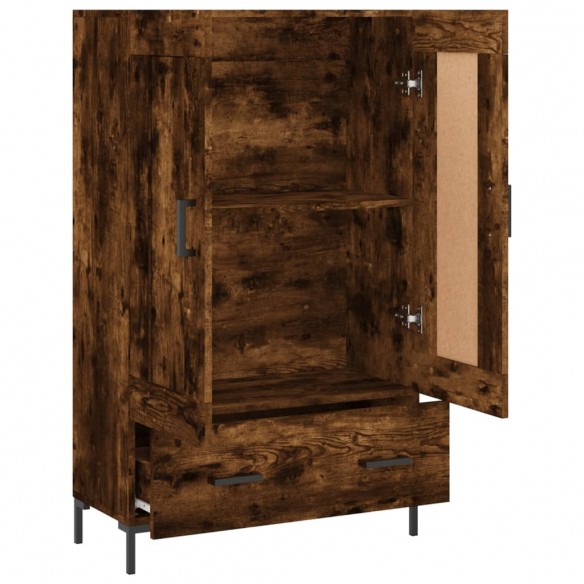 Buffet haut chêne fumé 69,5x31x115 cm bois d'ingénierie