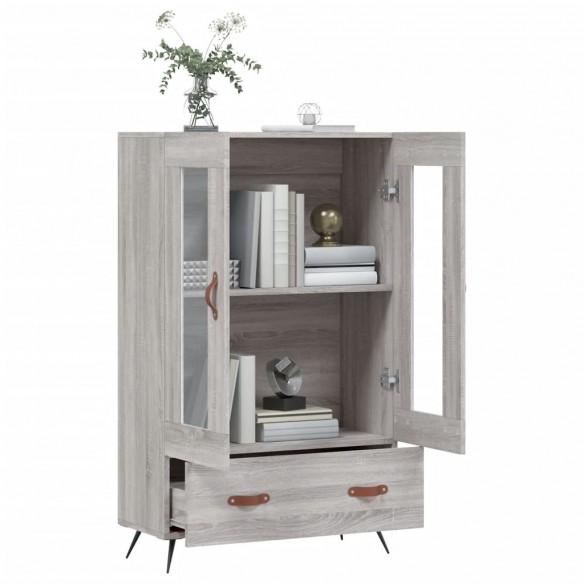 Buffet haut sonoma gris 69,5x31x115 cm bois d'ingénierie