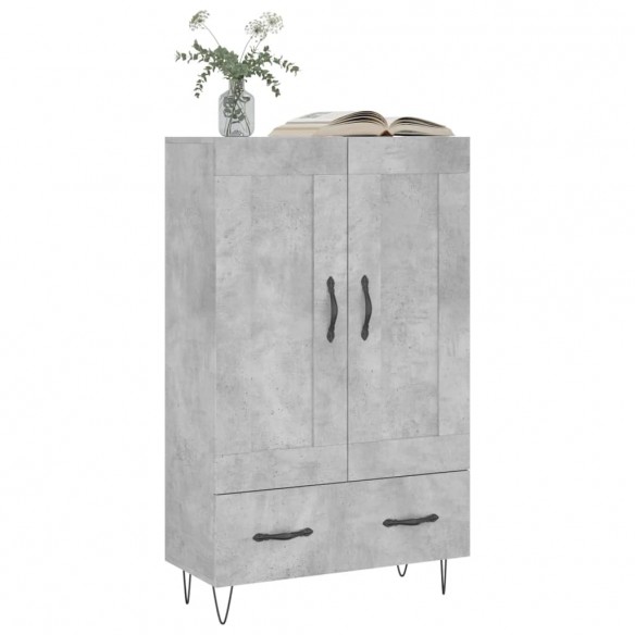 Buffet haut gris béton 69,5x31x115 cm bois d'ingénierie