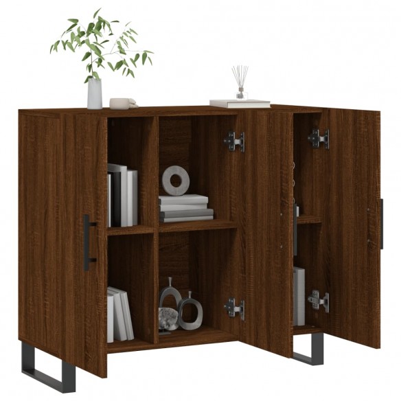 Buffet chêne marron 90x34x80 cm bois d'ingénierie