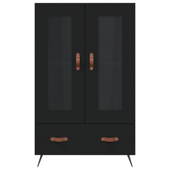 Buffet haut noir 69,5x31x115 cm bois d'ingénierie