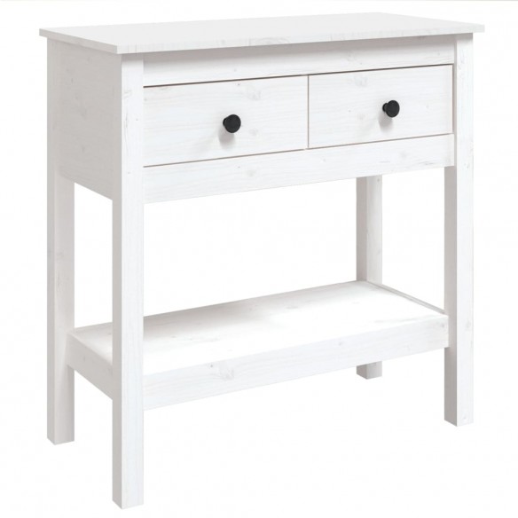 Table console Blanc 75x35x75 cm Bois massif de pin