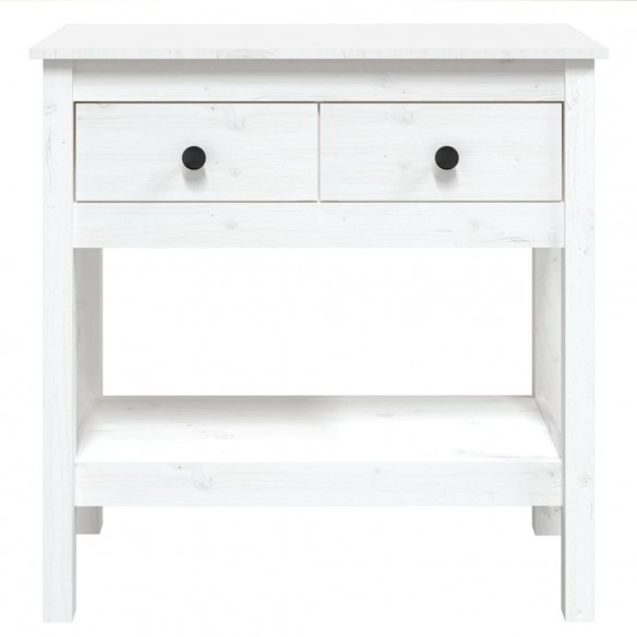 Table console Blanc 75x35x75 cm Bois massif de pin