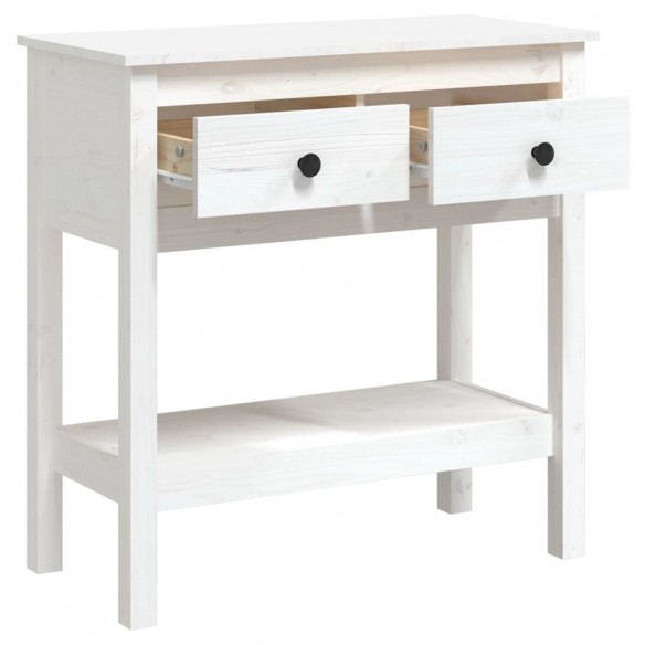 Table console Blanc 75x35x75 cm Bois massif de pin