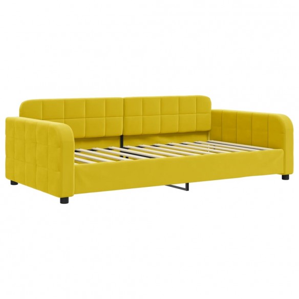 Lit de repos jaune 100x200 cm velours