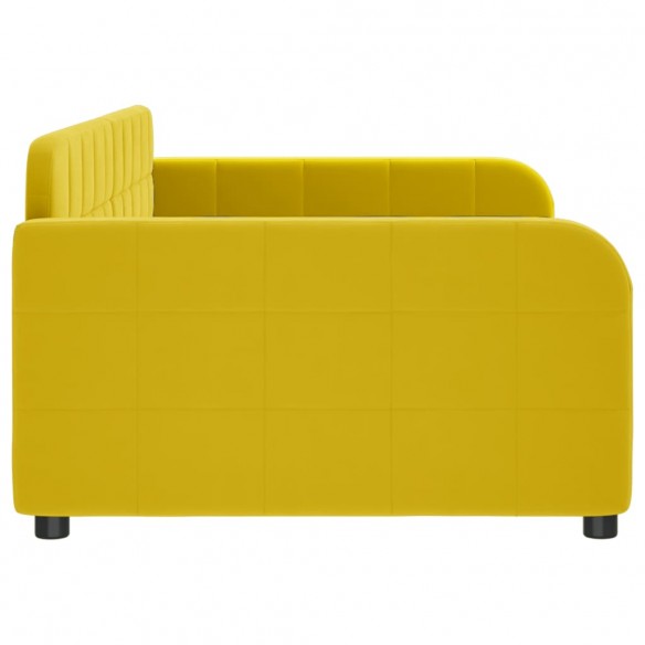 Lit de repos jaune 100x200 cm velours