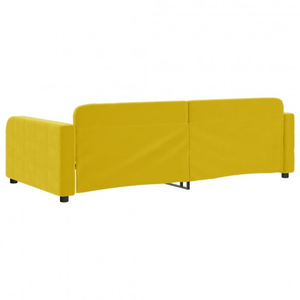 Lit de repos jaune 100x200 cm velours