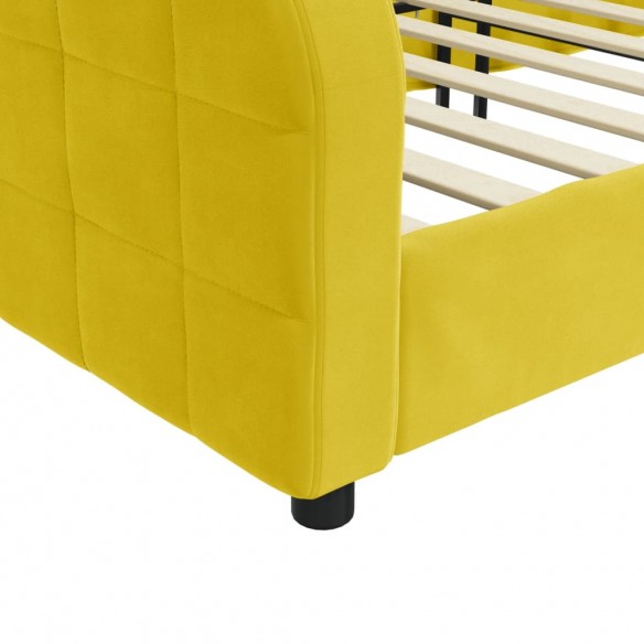 Lit de repos jaune 100x200 cm velours