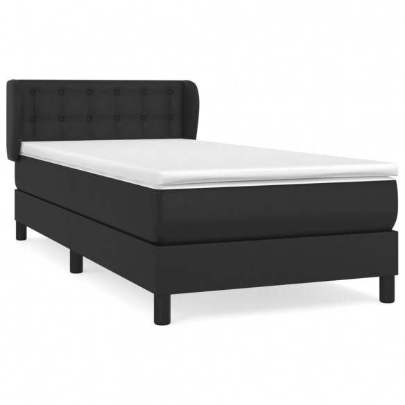 Cadre de lit avec matelas Noir 90x190 cm Similicuir