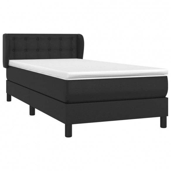 Cadre de lit avec matelas Noir 90x190 cm Similicuir