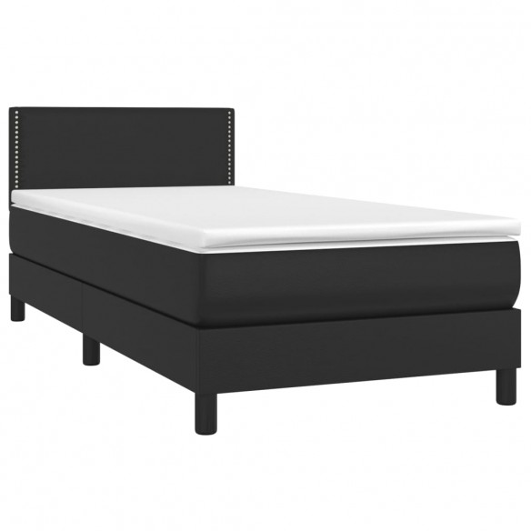 Cadre de lit avec matelas Noir 90x190 cm Similicuir