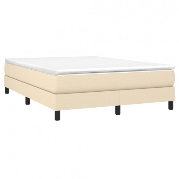 Cadre de lit avec matelas Crème 140x190 cm Tissu