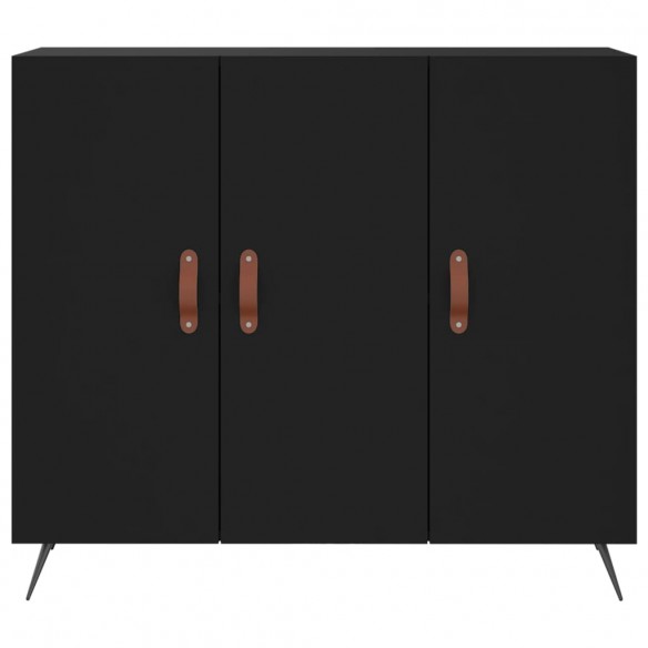 Buffet noir 90x34x80 cm bois d'ingénierie