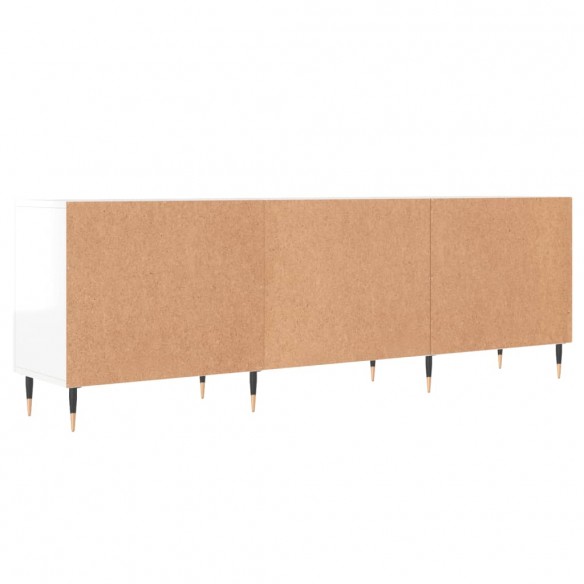 Meuble TV blanc brillant 150x30x50 cm bois d'ingénierie