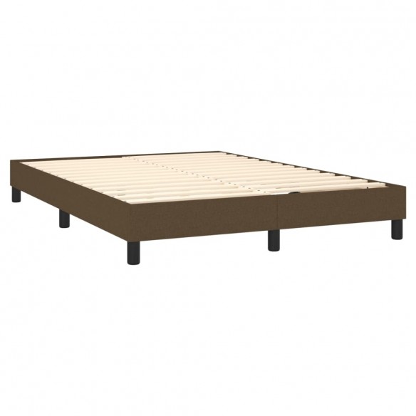 Cadre de lit matelas et LED Marron foncé 140x190 cm