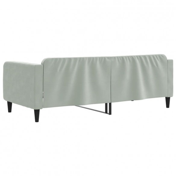 Lit de repos gris clair 100x200 cm velours