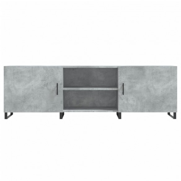 Meuble TV gris béton 150x30x50 cm bois d'ingénierie