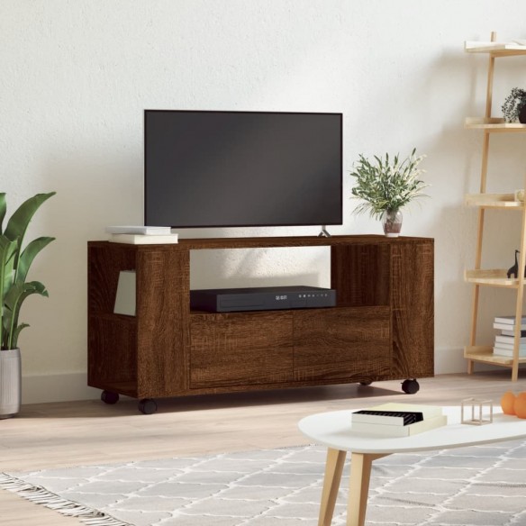 Meuble TV chêne marron 102x34,5x43 cm bois d'ingénierie