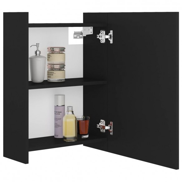 Armoire à miroir de salle de bain Noir 62,5x20,5x64cm Aggloméré