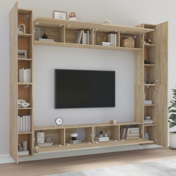 Ensemble de meubles TV 8 pcs Chêne sonoma Bois d'ingénierie