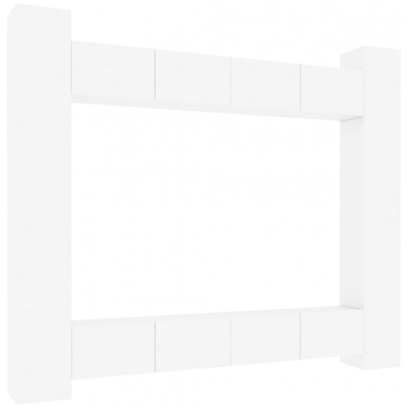 Ensemble de meubles TV 8 pcs Blanc brillant Bois d'ingénierie