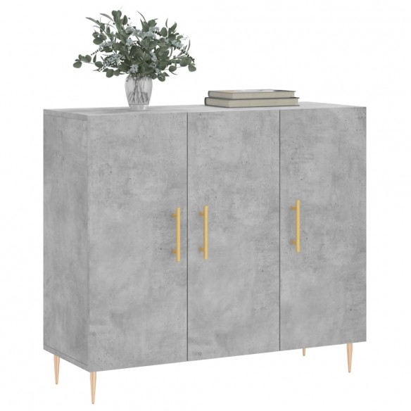 Buffet gris béton 90x34x80 cm bois d'ingénierie