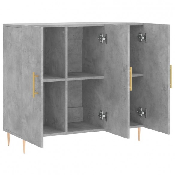 Buffet gris béton 90x34x80 cm bois d'ingénierie