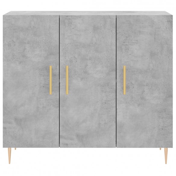 Buffet gris béton 90x34x80 cm bois d'ingénierie