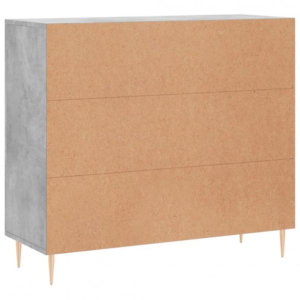 Buffet gris béton 90x34x80 cm bois d'ingénierie