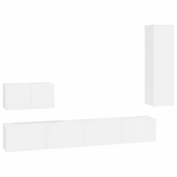 Ensemble de meubles TV 4 pcs Blanc brillant Bois d'ingénierie