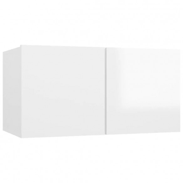 Ensemble de meubles TV 4 pcs Blanc brillant Bois d'ingénierie