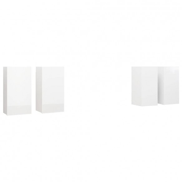 Meubles TV 4 pcs Blanc brillant 30,5x30x60 cm Aggloméré