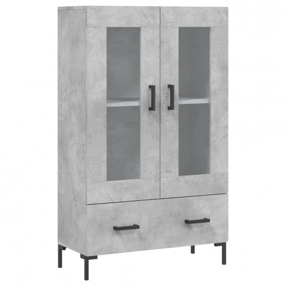 Buffet haut gris béton 69,5x31x115 cm bois d'ingénierie