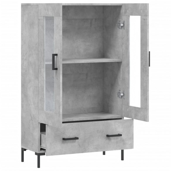 Buffet haut gris béton 69,5x31x115 cm bois d'ingénierie