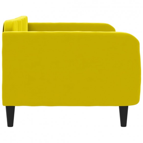 Lit de repos jaune 100x200 cm velours