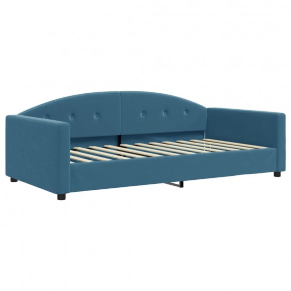 Lit de repos bleu 100x200 cm velours