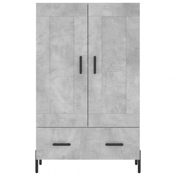 Buffet haut gris béton 69,5x31x115 cm bois d'ingénierie