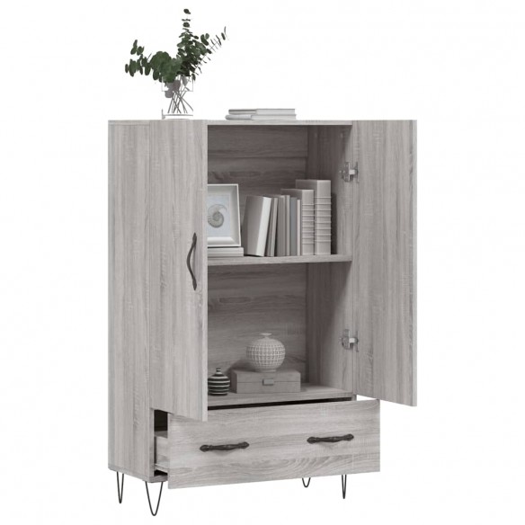 Buffet haut sonoma gris 69,5x31x115 cm bois d'ingénierie