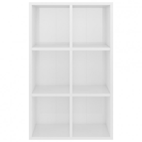 Bibliothèque/buffet blanc brillant 66x30x98cm bois d'ingénierie