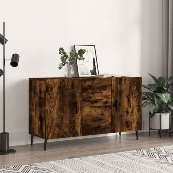 Buffet chêne fumé 100x36x60 cm bois d'ingénierie