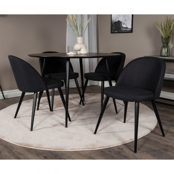 Venture Home Chaises à dîner 2 pcs Velvet Polyester Noir