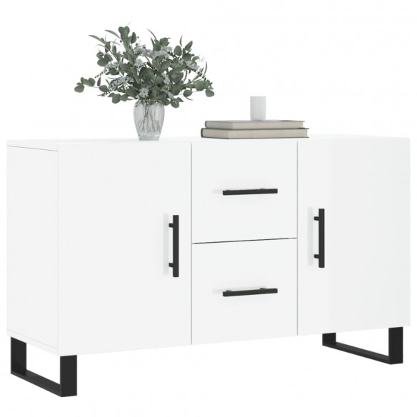 Buffet blanc brillant 100x36x60 cm bois d'ingénierie