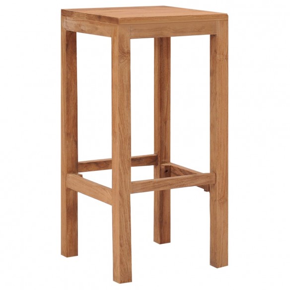 Tabourets de bar lot de 2 bois de teck massif