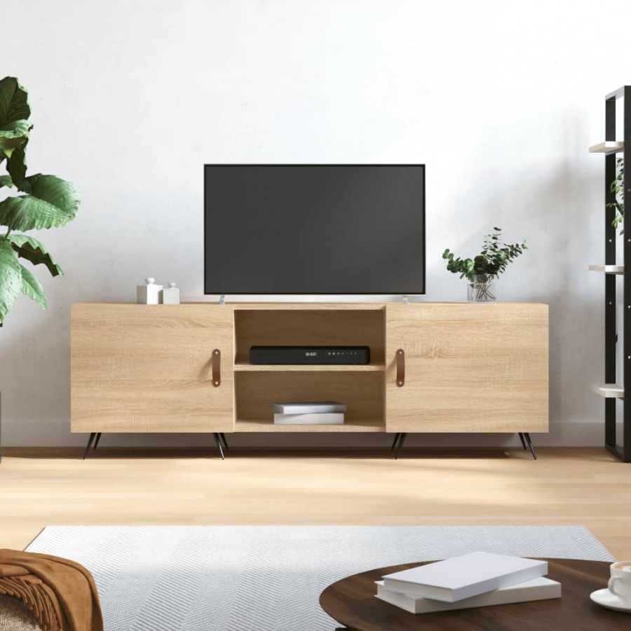 Meuble TV chêne sonoma 150x30x50 cm bois d'ingénierie