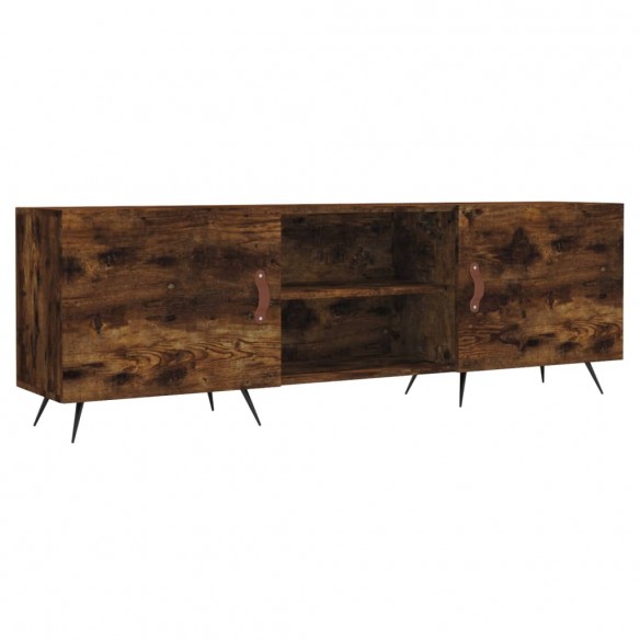 Meuble TV chêne fumé 150x30x50 cm bois d'ingénierie