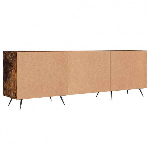 Meuble TV chêne fumé 150x30x50 cm bois d'ingénierie