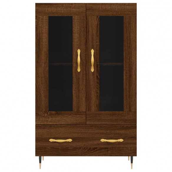 Buffet haut chêne marron 69,5x31x115 cm bois d'ingénierie