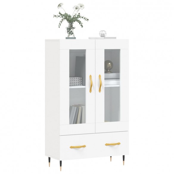 Buffet haut blanc 69,5x31x115 cm bois d'ingénierie