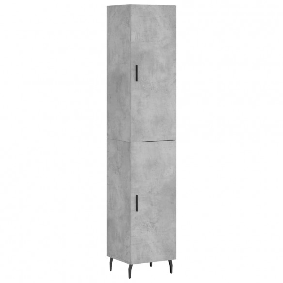 Buffet haut Gris béton 34,5x34x180 cm Bois d'ingénierie