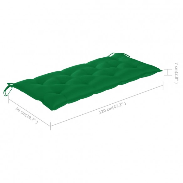 Banc de jardin pliable avec coussin 118 cm Bambou